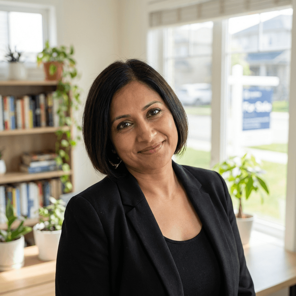 Priya Raman in a modern office